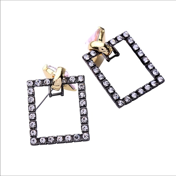 Swarovski Square Lavender Earrings New With Tags - Picture 2 of 5